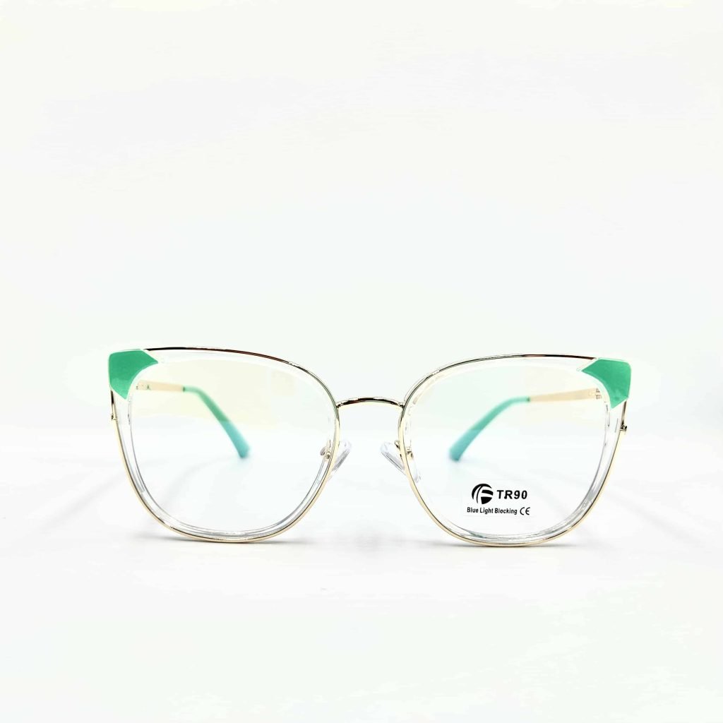 gafas tranparente con verde mujer