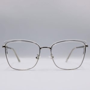 Gafas de montura para mujer plateada