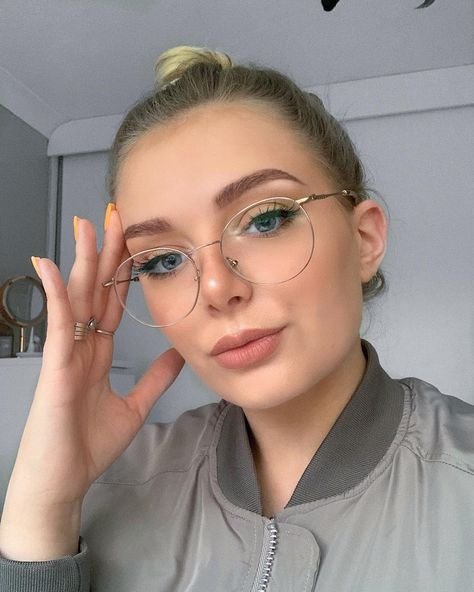 gafas redondas mujer doradas