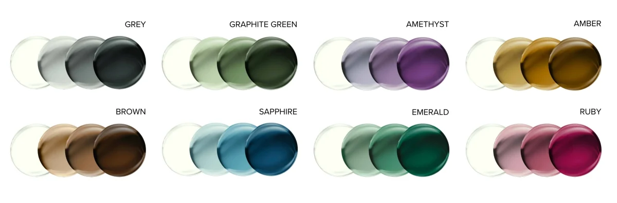 Todos los colores de lentes Transitions disponibles