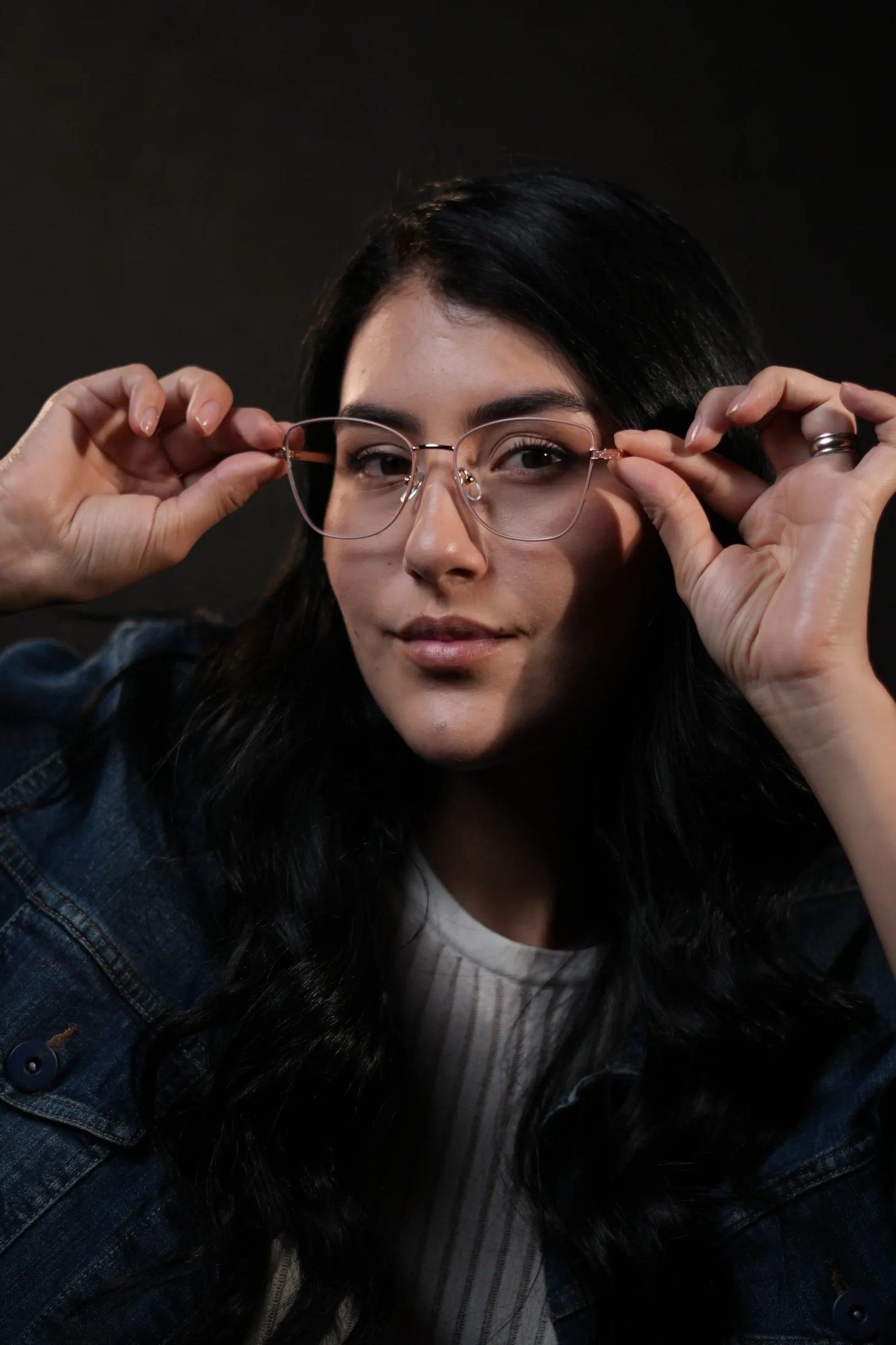 Gafas con forma de gato oro rosa