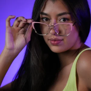Gafas ojo de gato para mujer combinadas rosado y dorado – Ref. 82117