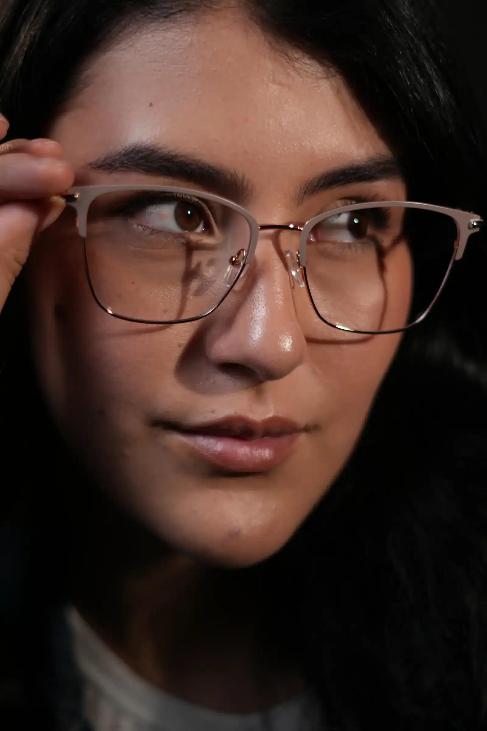 Gafas cuadradas para mujer nude y dorado
