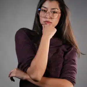 Gafas cuadradas para mujer metálicas oro rosa – Ref. 81071