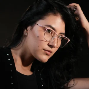 Gafas cuadradas para mujer combinadas rosado – Ref. 81190