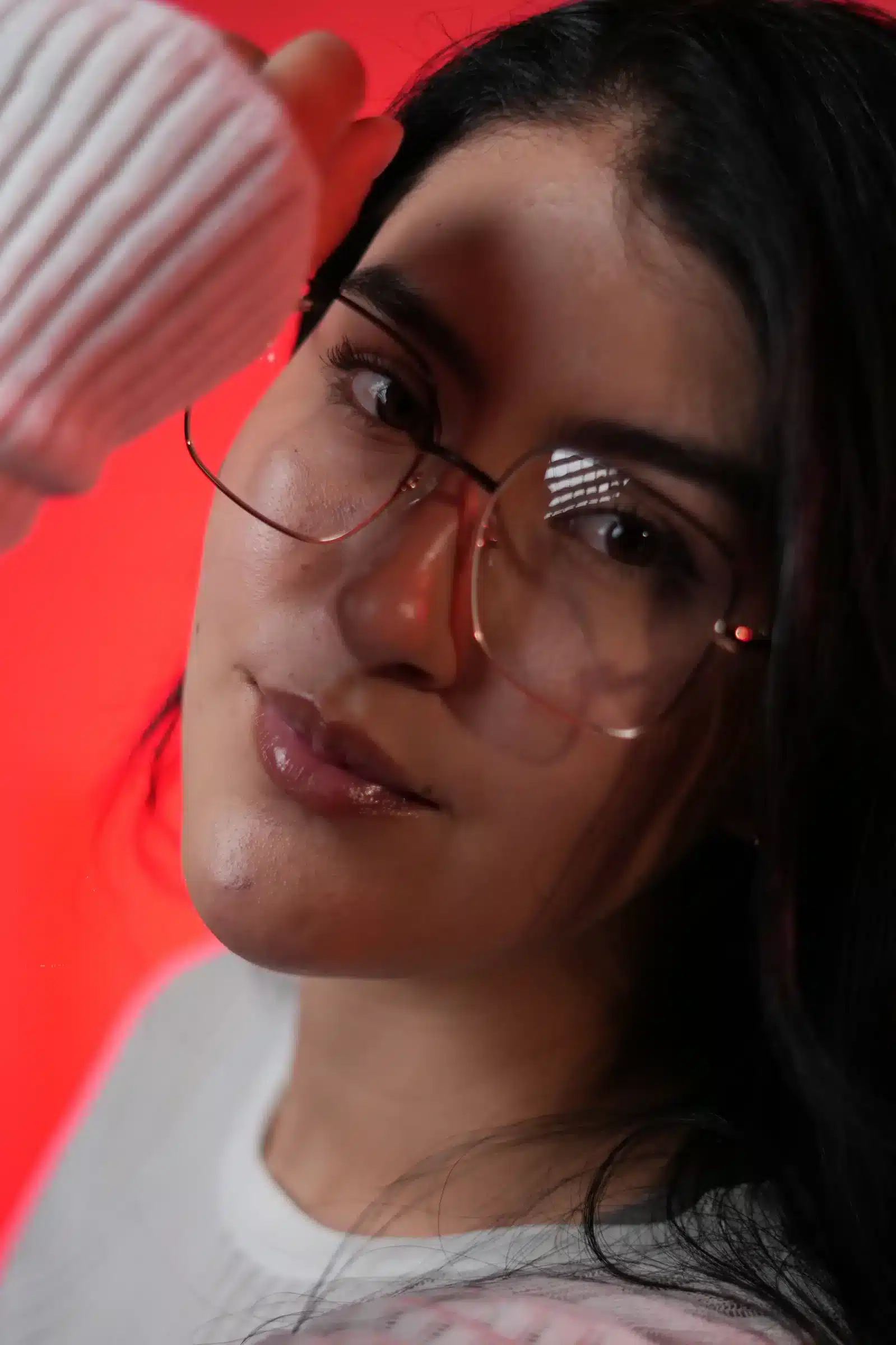 Gafas de aumento cuadradas oro rosa para mujer estilo elegante