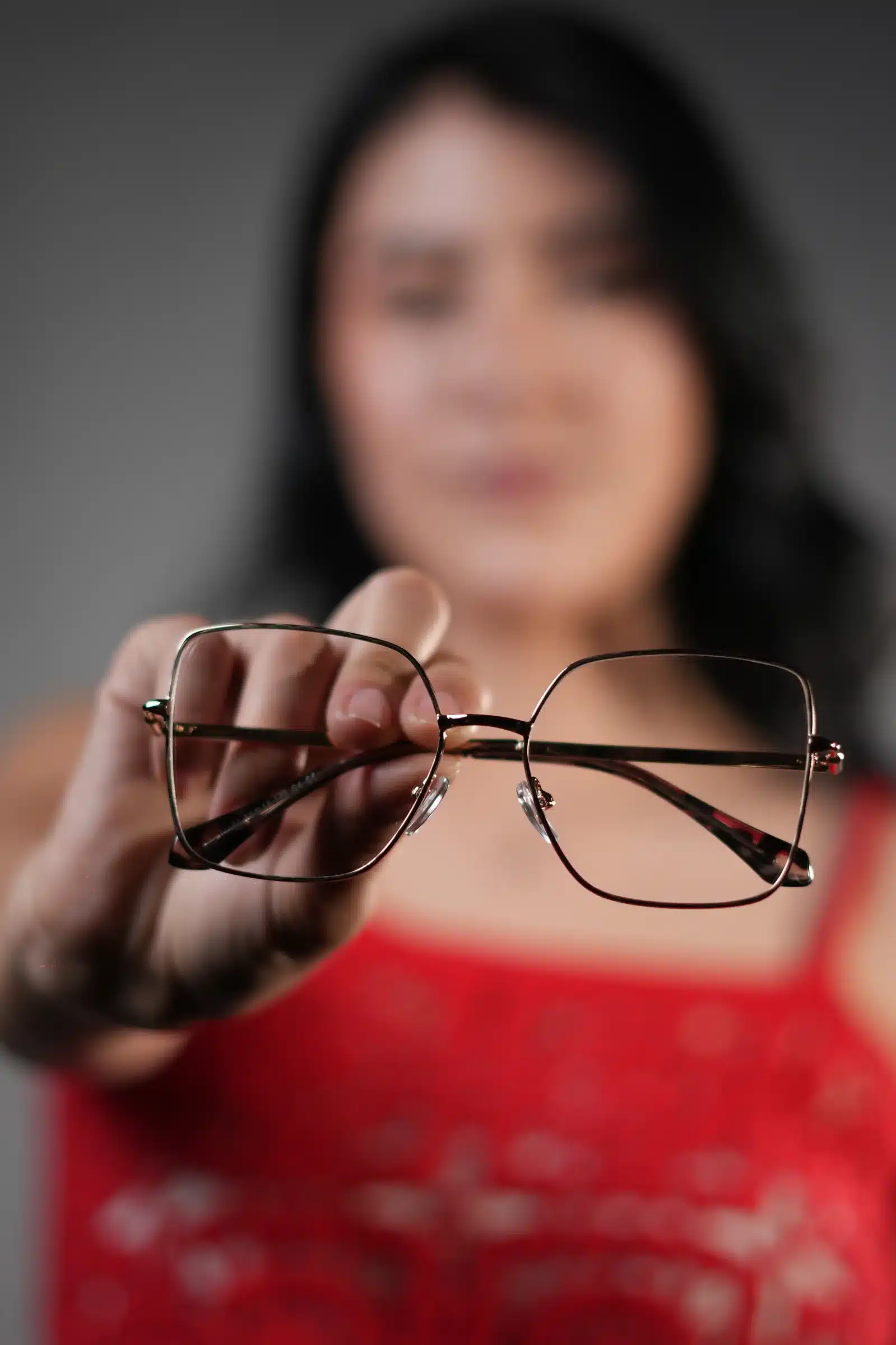 Gafas de aumento cuadradas oro rosa para mujer