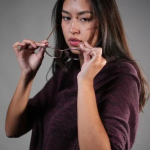 Gafas ojo de gato para mujer combinadas malva – Ref. 95314