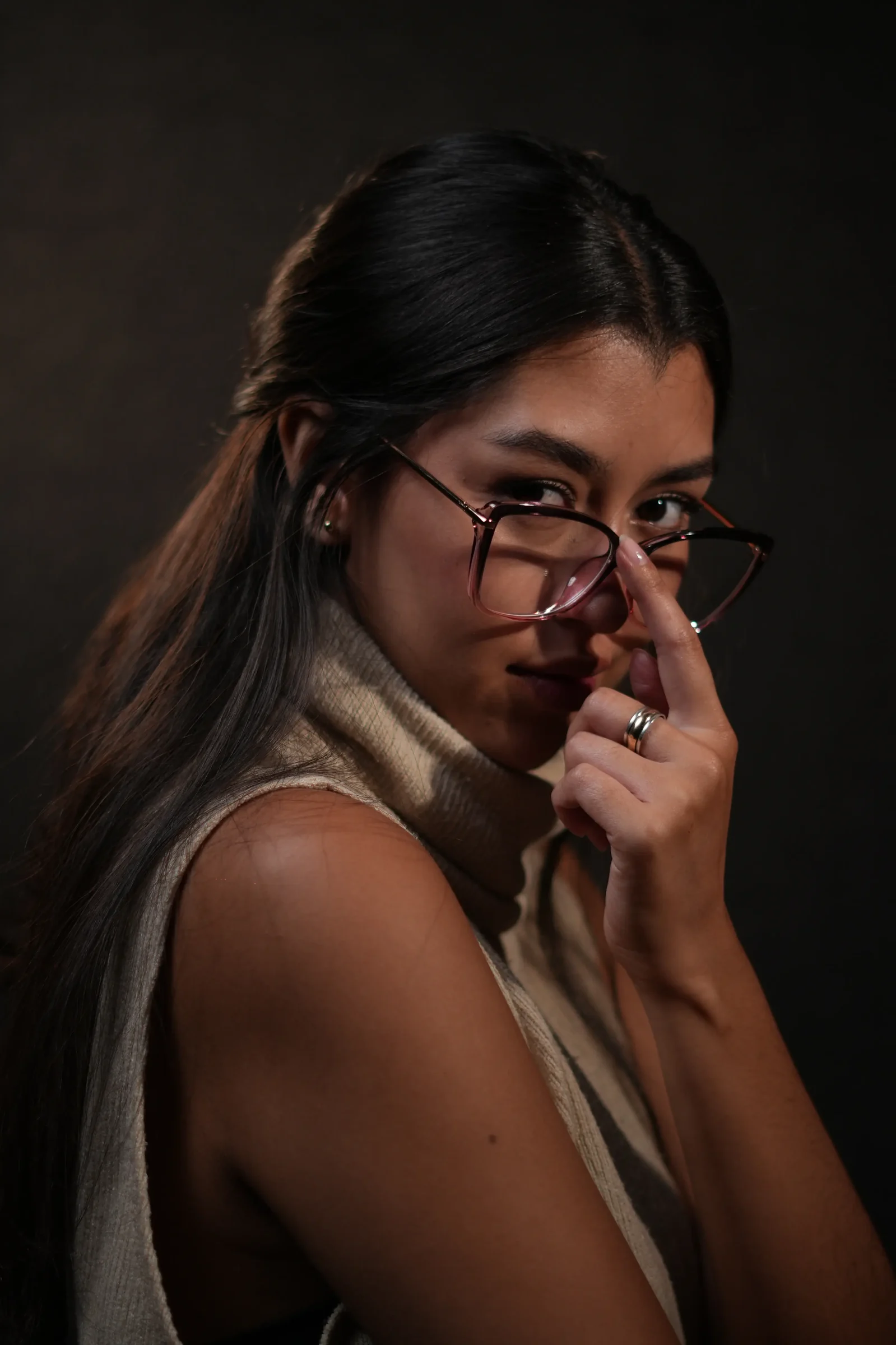 Gafas de gato negro degradado rosado para mujer