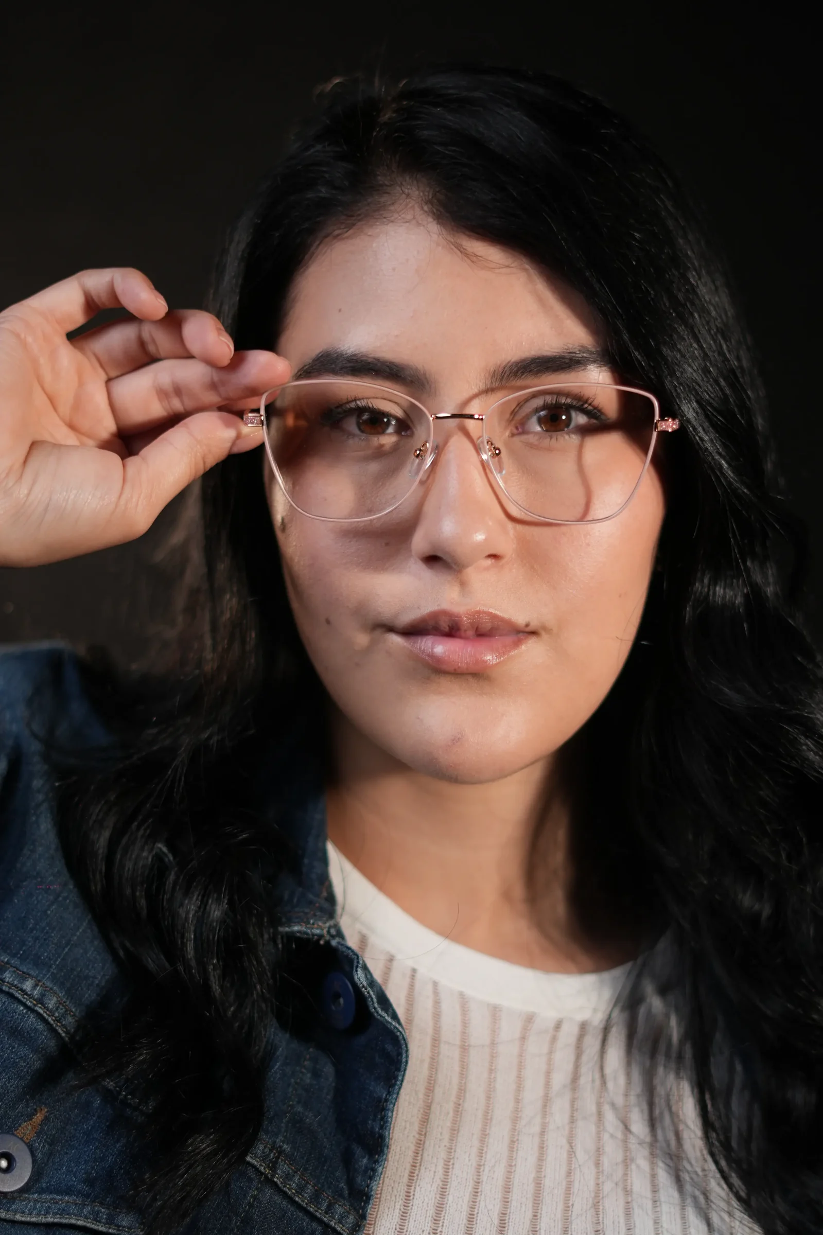 Gafas de gato oro rosa para mujer