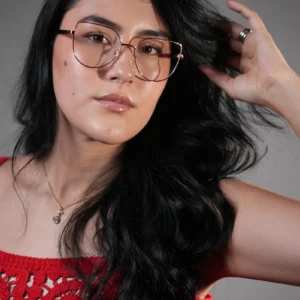 Gafas ojo de gato para mujer metálicas oro rosa y dorado – Ref. 82036