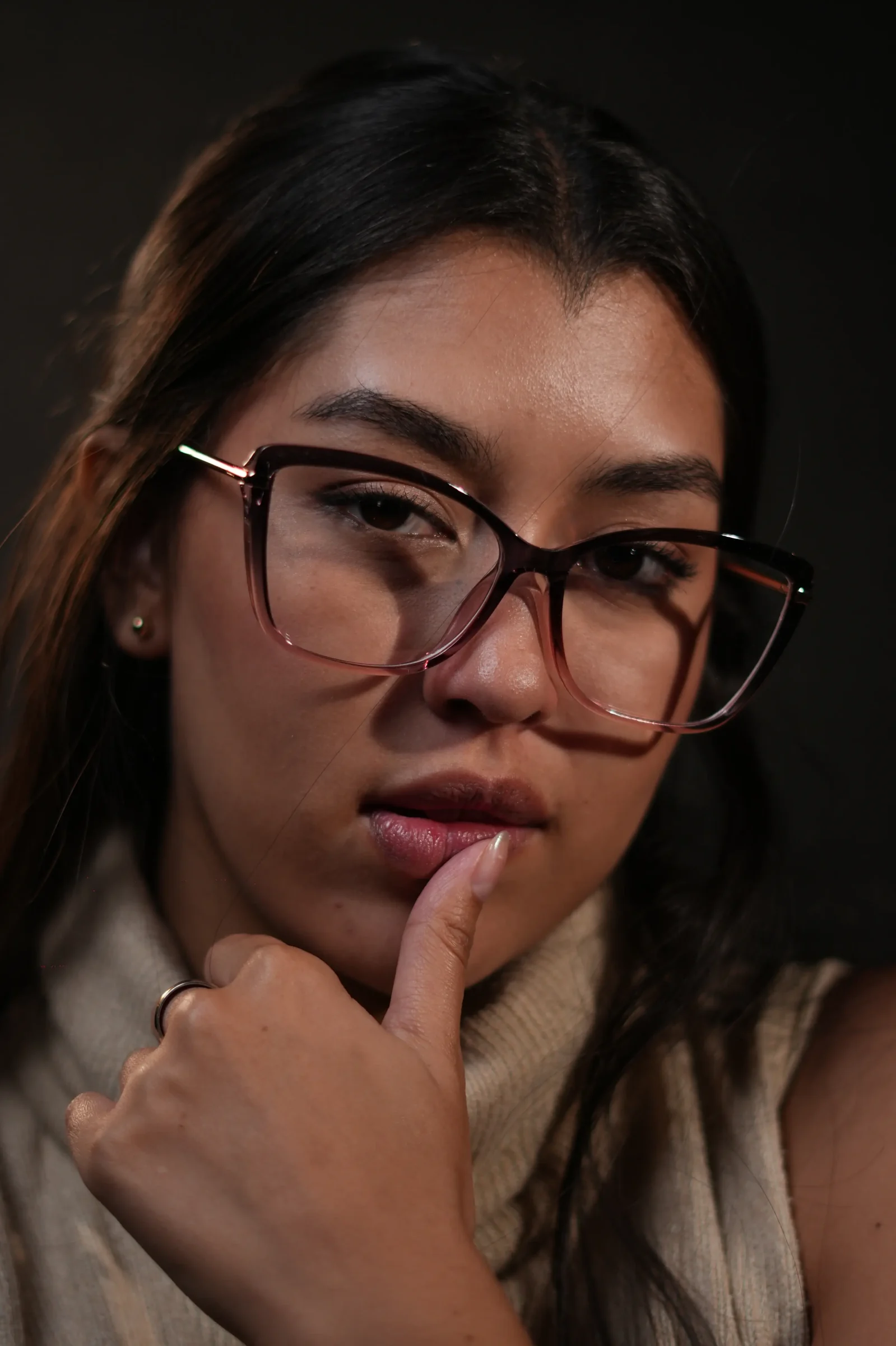 Gafas de moda para mujer ojo de gato negro degradado rosado