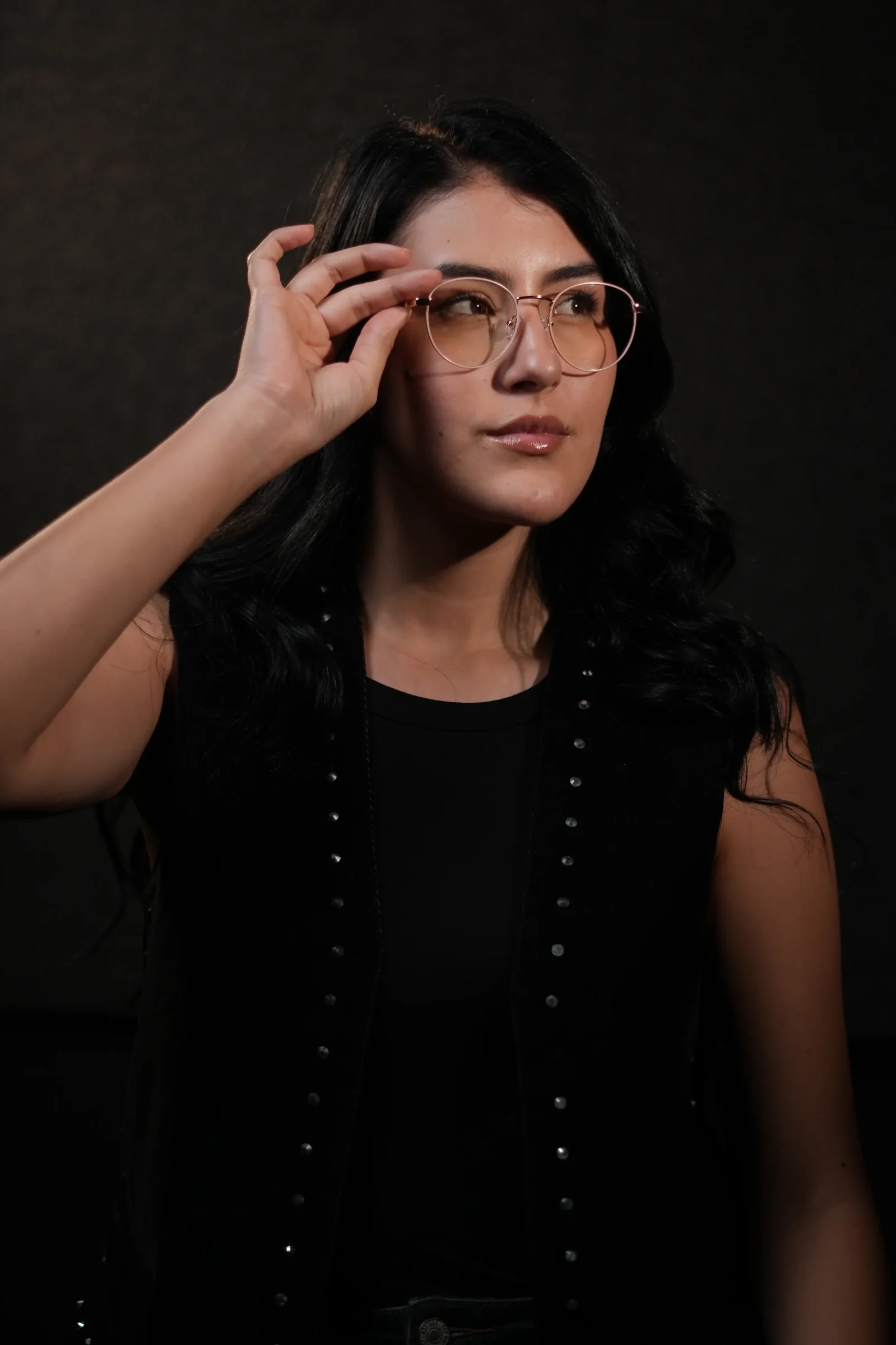 Gafas de moda para mujer redondas oro rosa