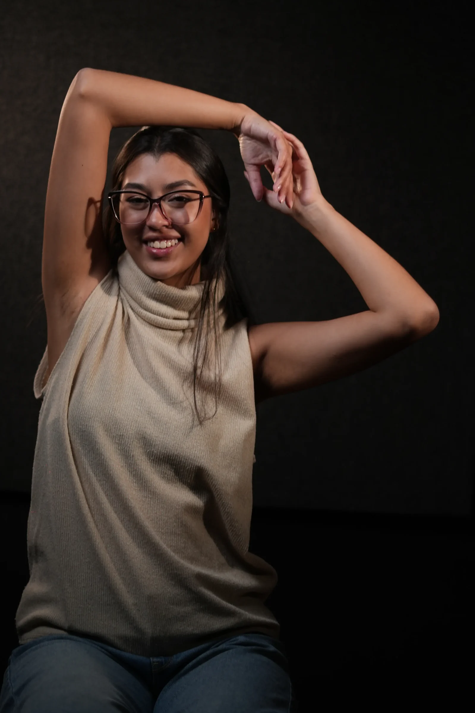 Gafas estilo gato negro degradado rosado para mujer