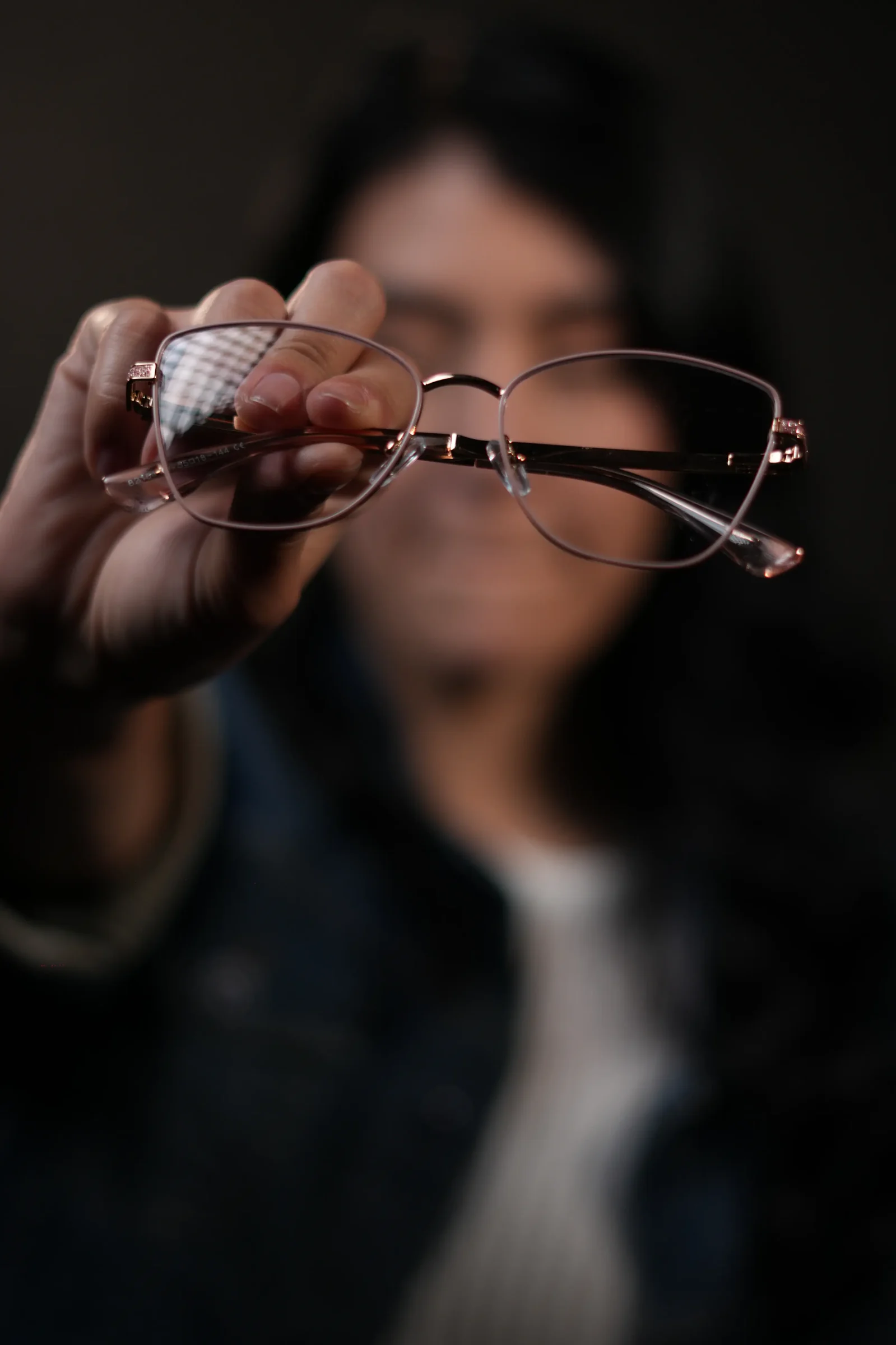 Gafas estilo gato oro rosa para mujer