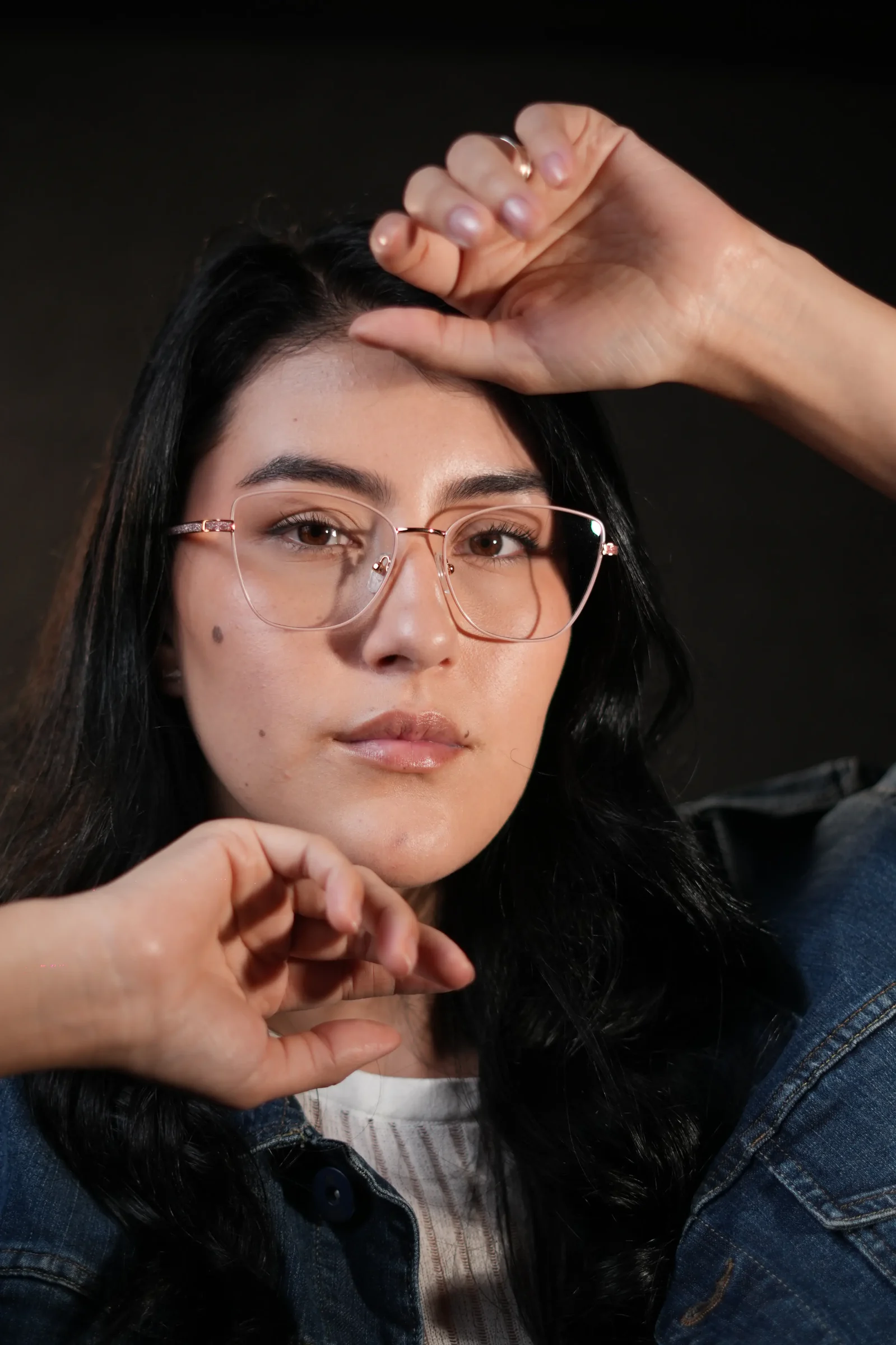 Gafas formuladas ojo de gato oro rosa para mujer