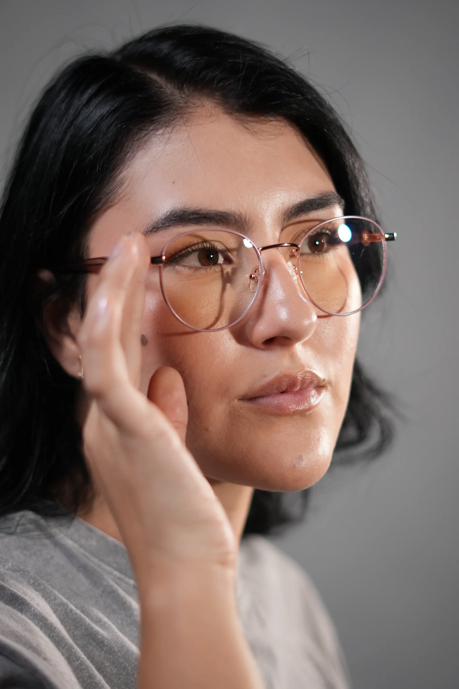Gafas formuladas redondas oro rosa para mujer