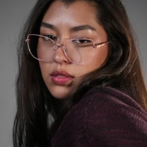 Gafas ojo de gato para mujer metálicas rosado y dorado – Ref. 82151