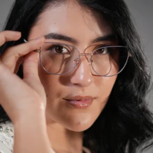 Gafas ojo de gato para mujer metálicas lila y dorado – Ref. 82151