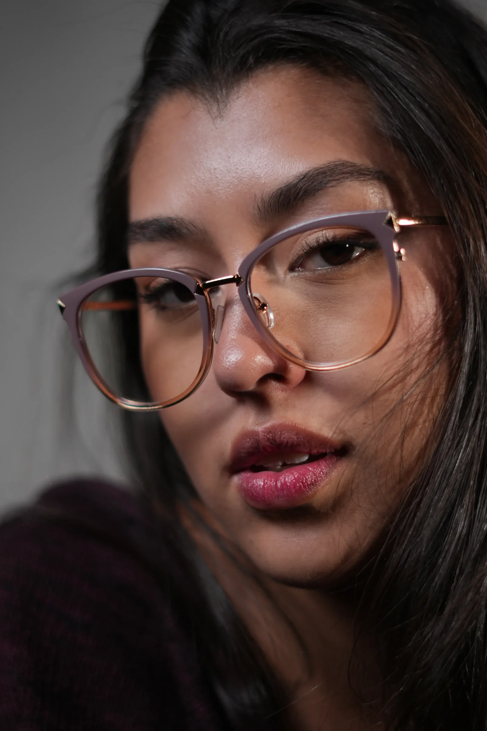 Gafas ojo de gato para mujer malva