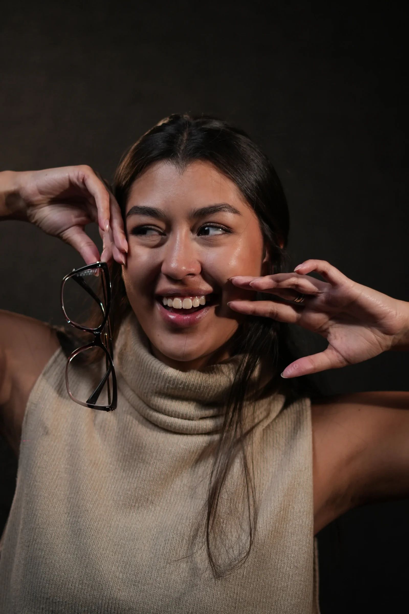 Gafas ojo de gato para mujer negro degradado rosado