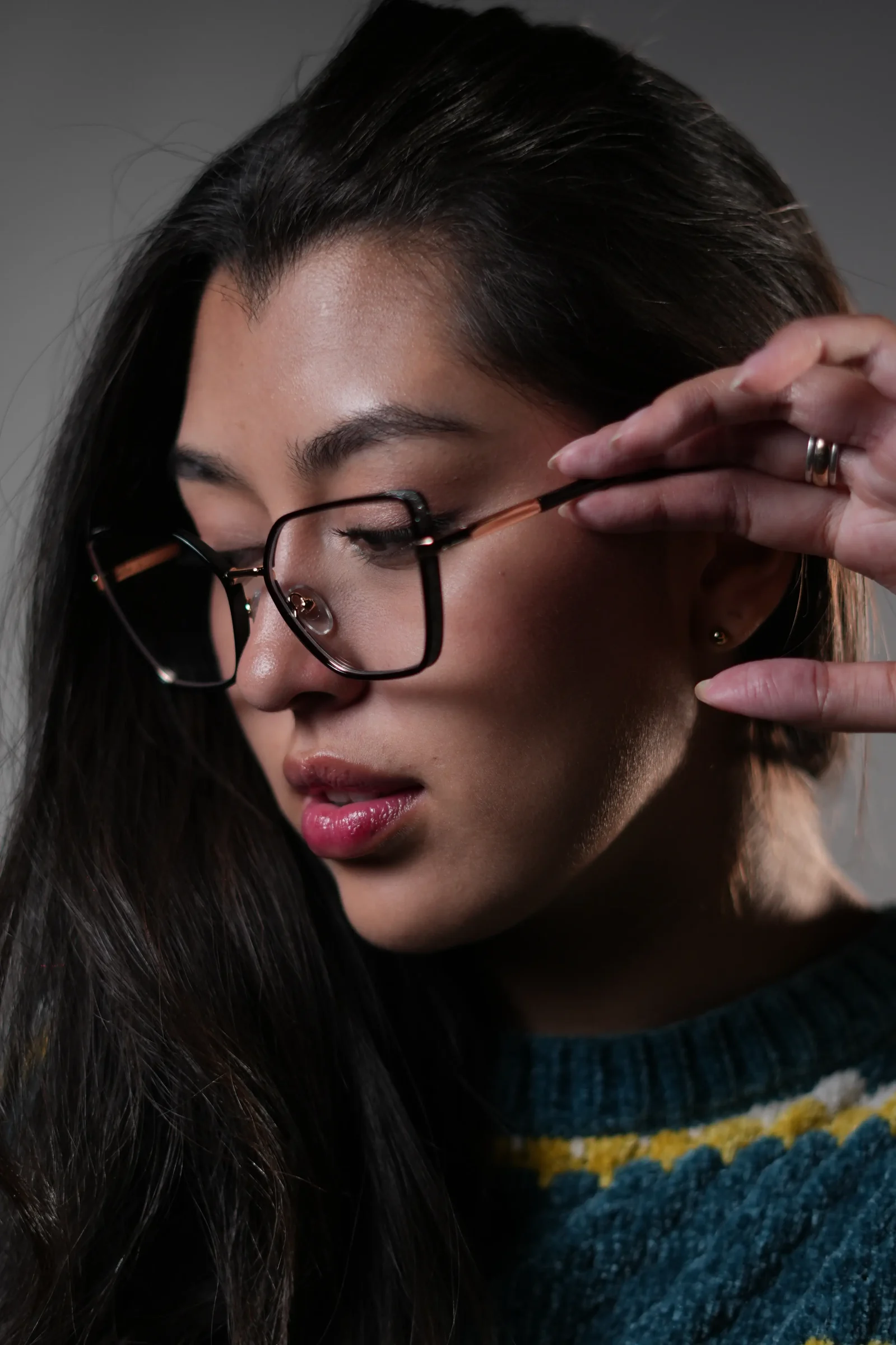 Gafas ojo de gato para mujer negro y oro rosa