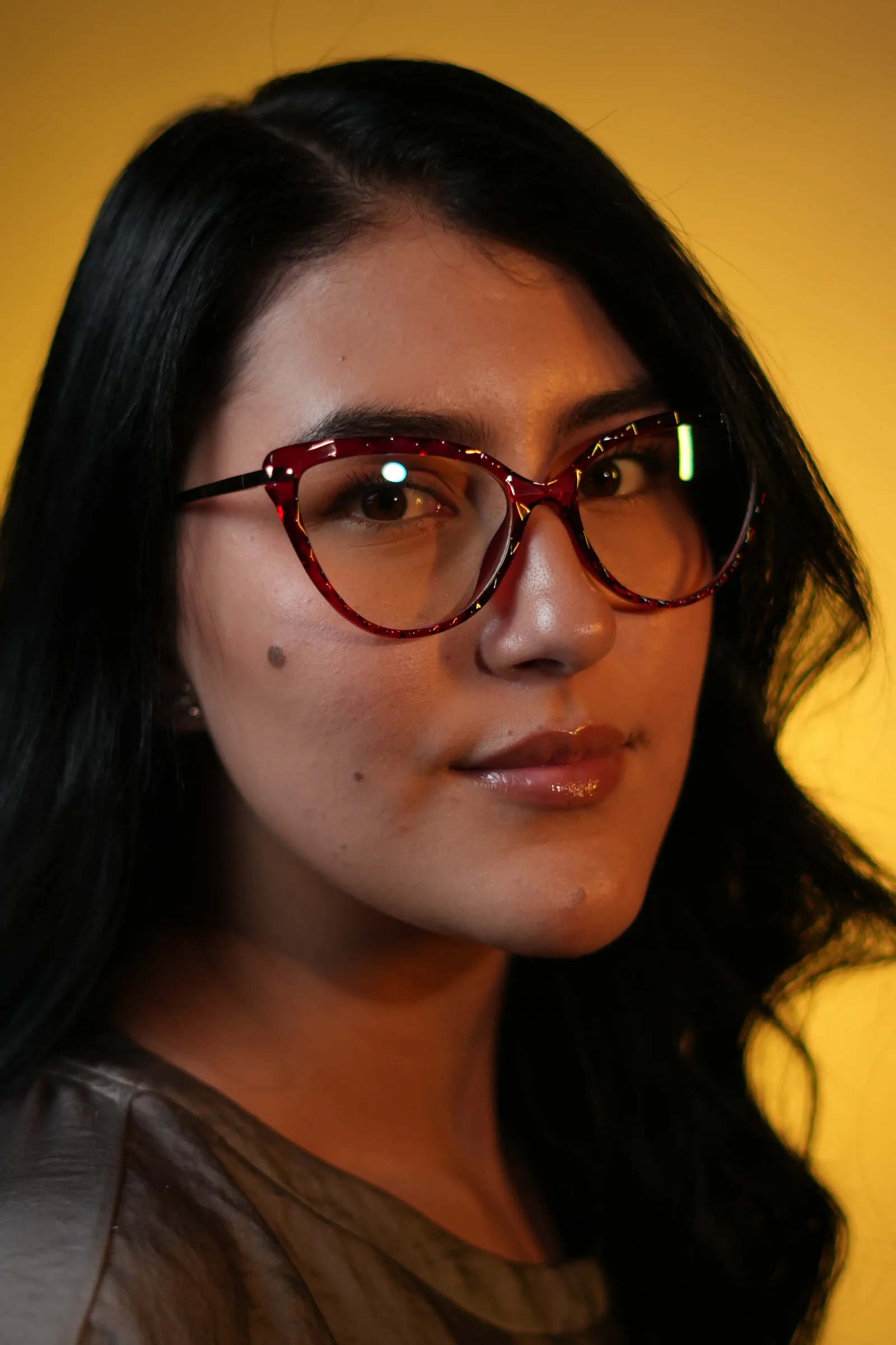 Gafas ojo de gato para mujer rojo vino