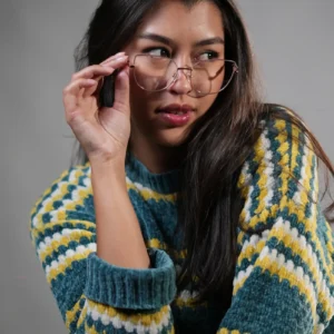 Gafas ojo de gato para mujer metálicas rosado – Ref. 81183