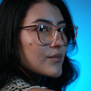 Gafas ojo de gato para mujer combinadas rosado transparente – Ref. 95314