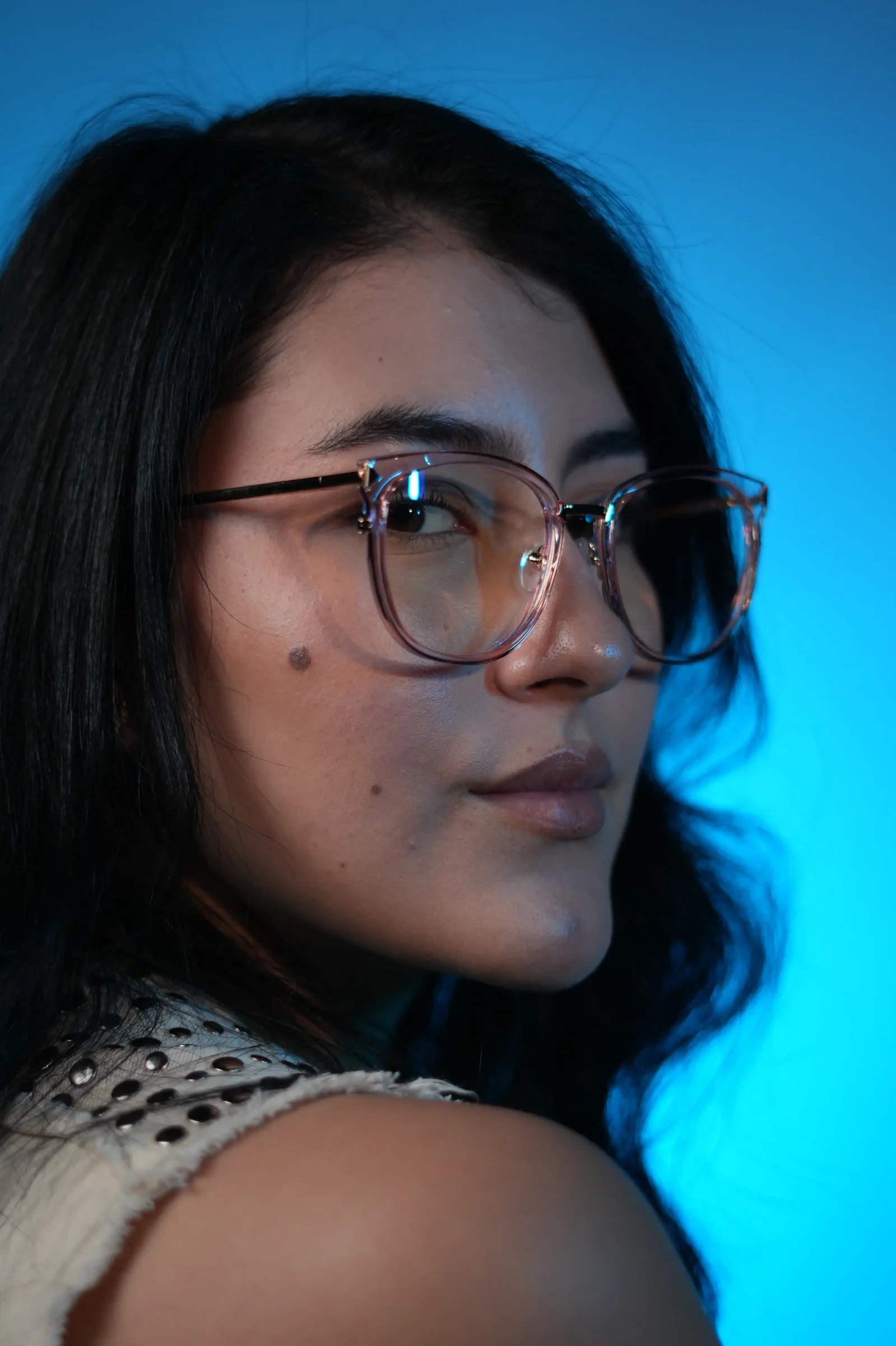 Gafas ojo de gato para mujer rosado transparente