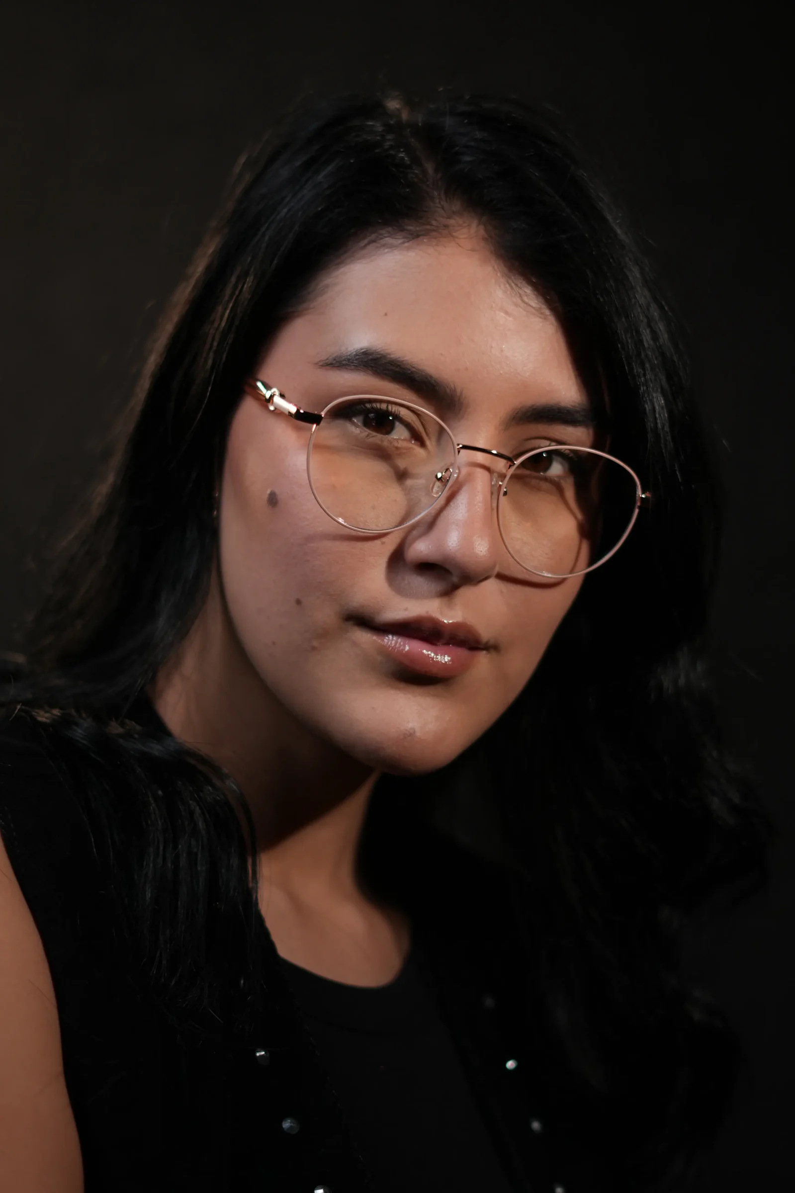 Gafas redondas mujer oro rosa