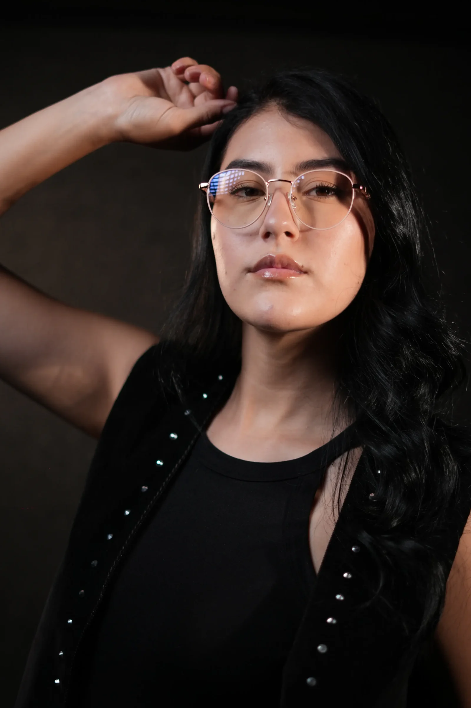 Gafas redondas para mujer oro rosa