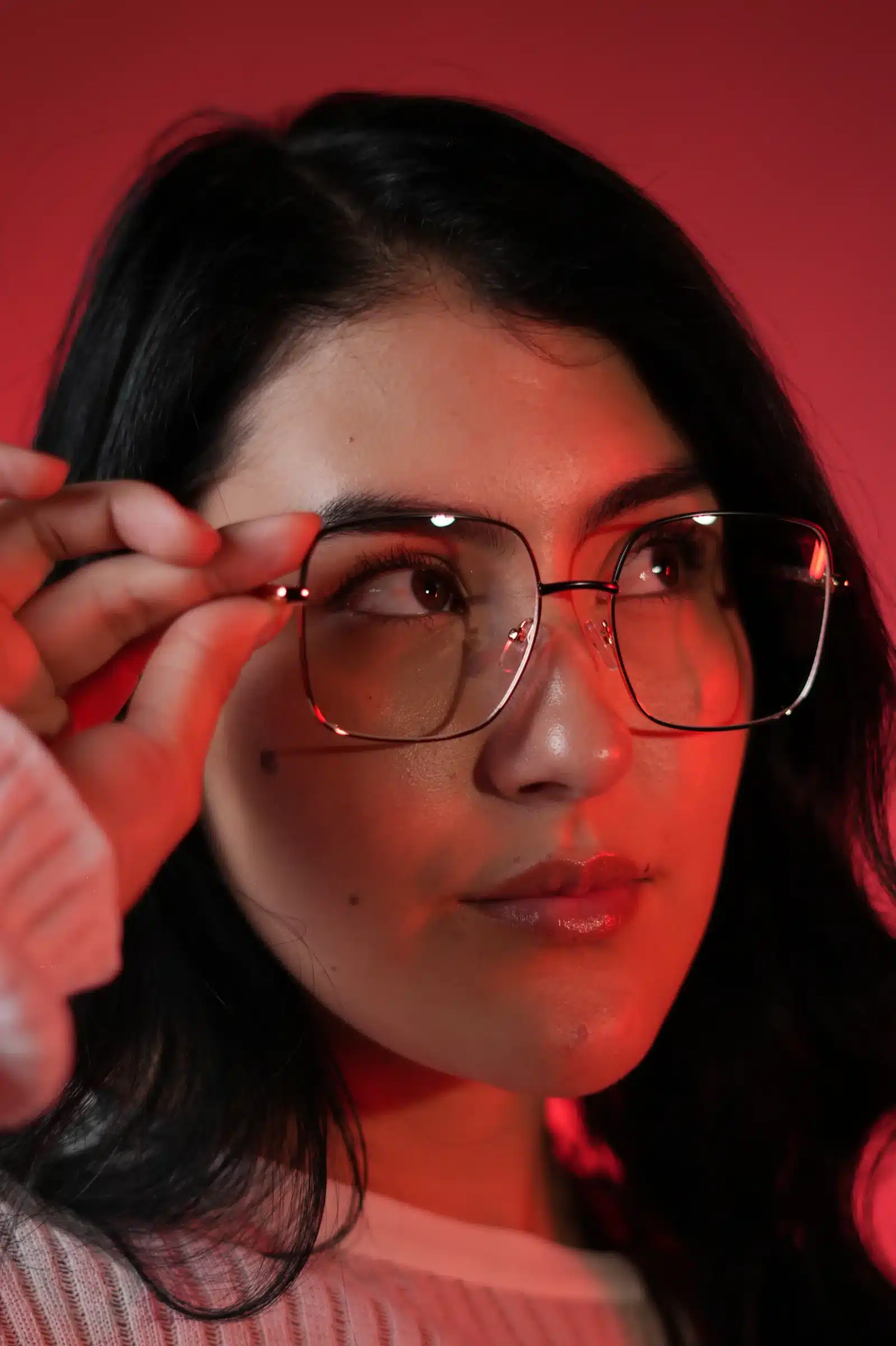 Lentes cuadrados mujer oro rosa de moda estilo elegante