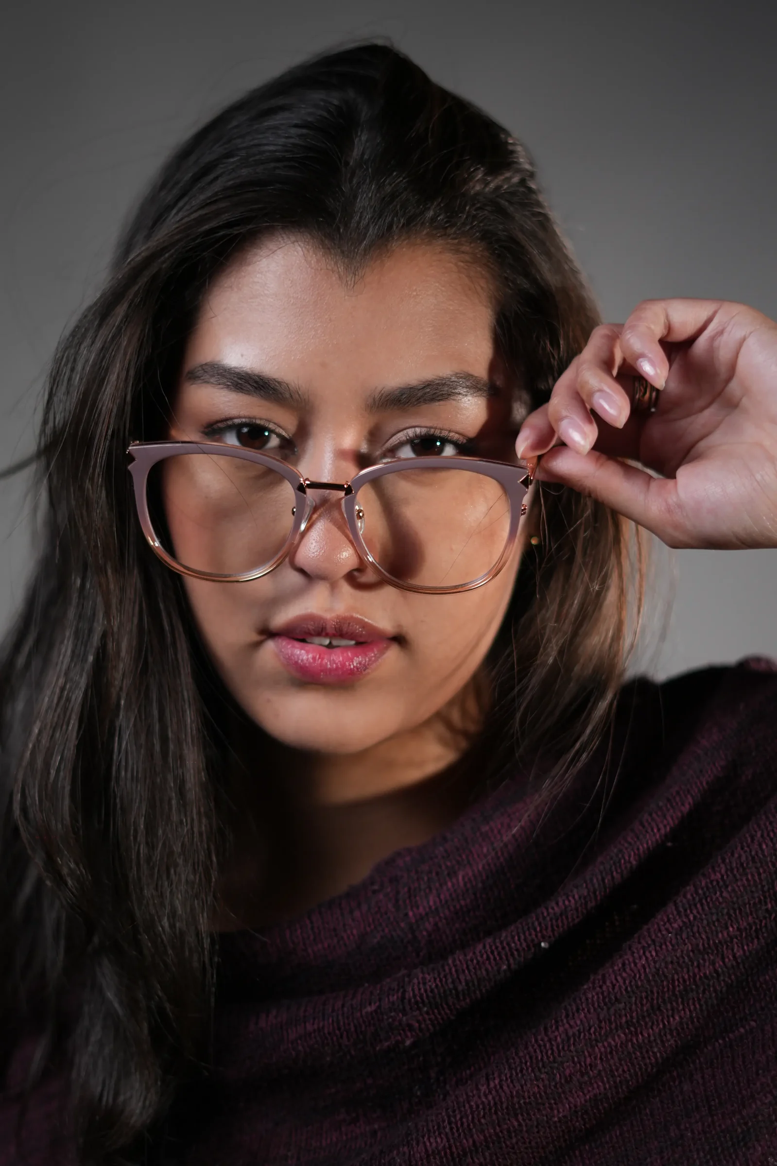Lentes de gato para mujer malva