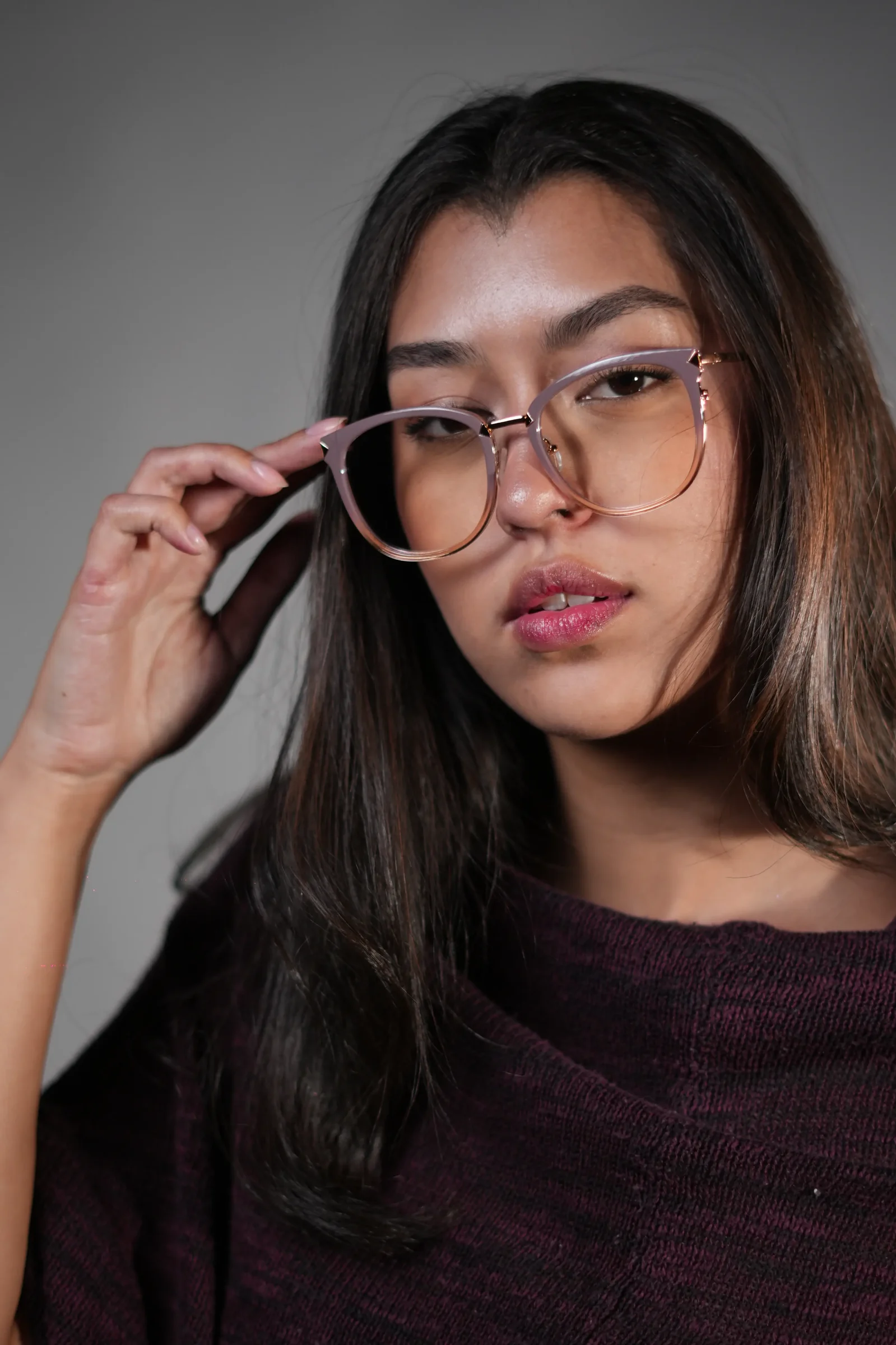 Lentes ojo de gato para mujer malva