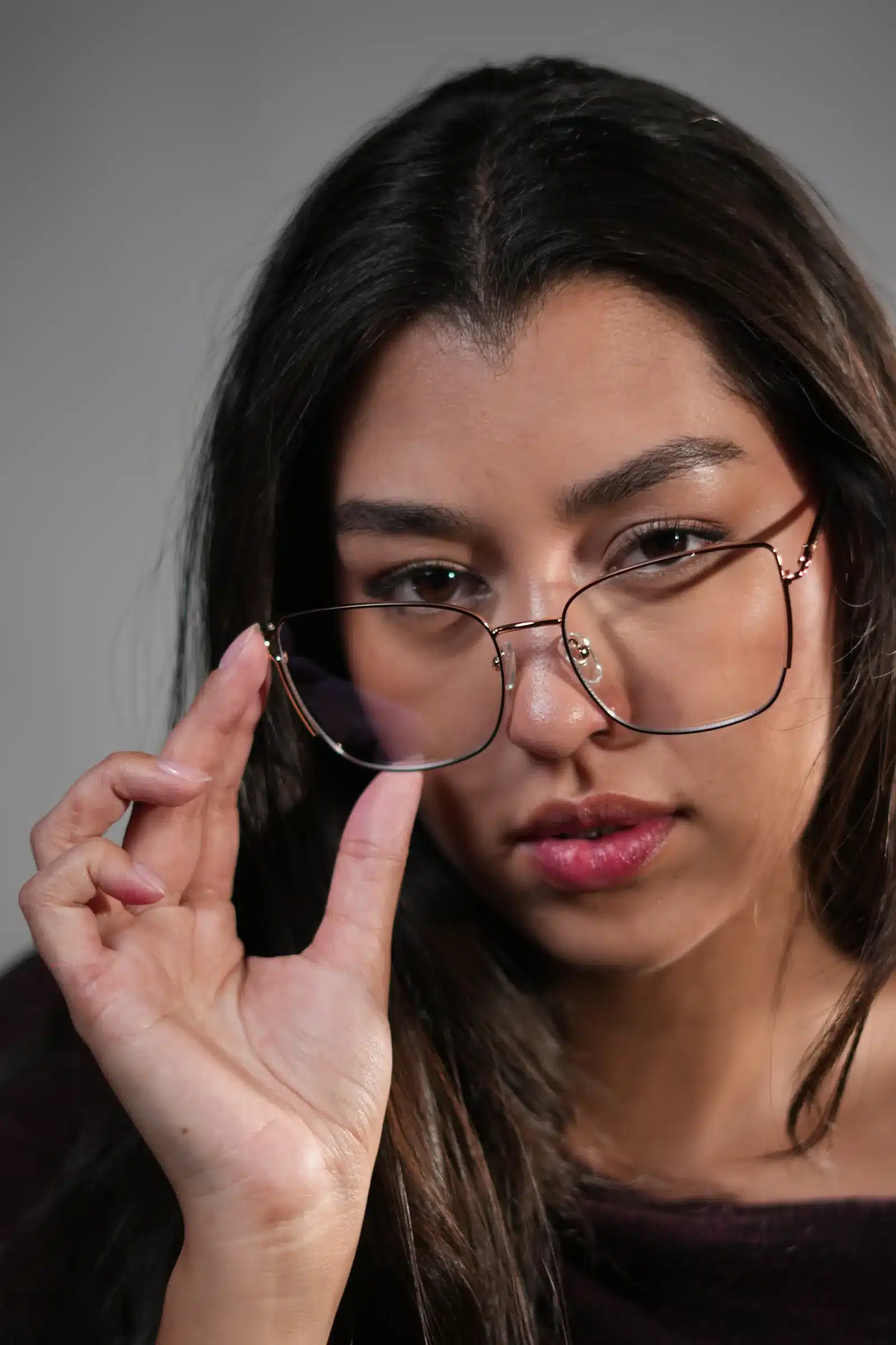 Gafas cuadradas oro rosa para mujer