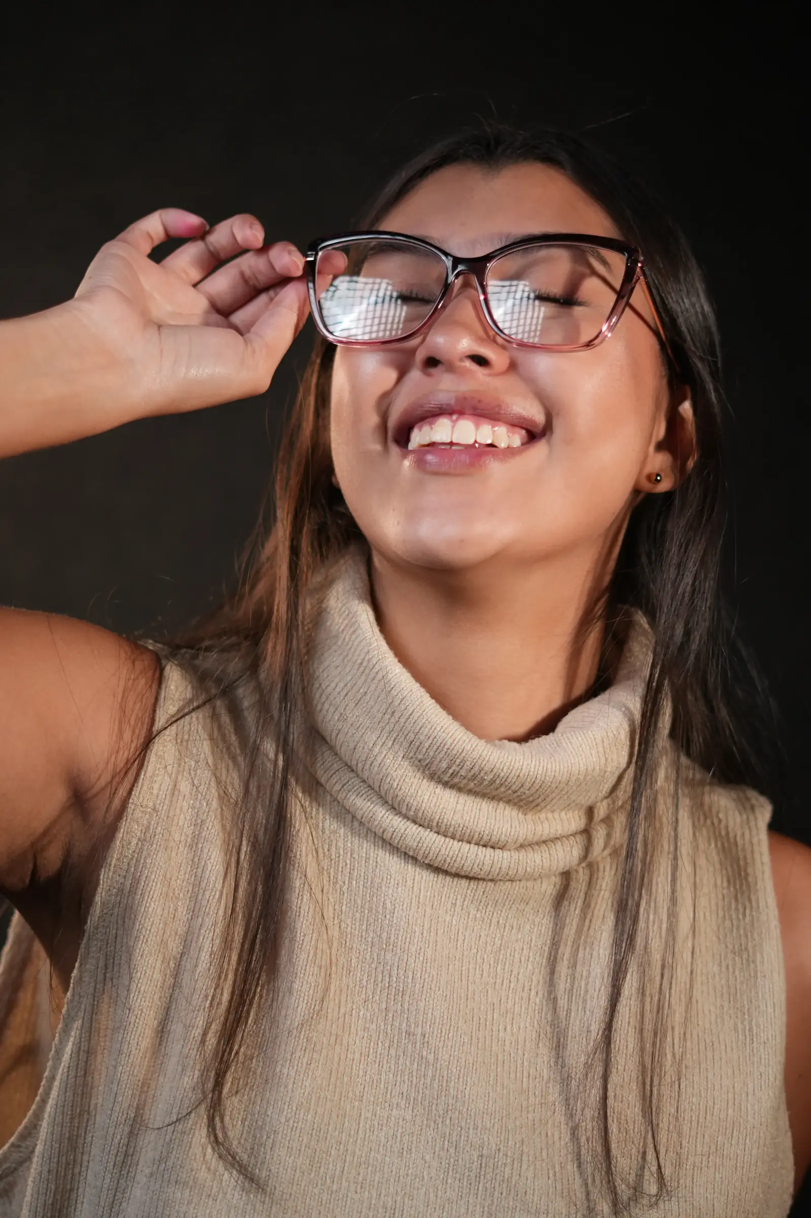 Monturas de gafas estilo gato negro degradado rosado