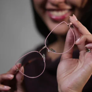 Gafas ojo de gato para mujer metálicas rosado y dorado – Ref. 82151
