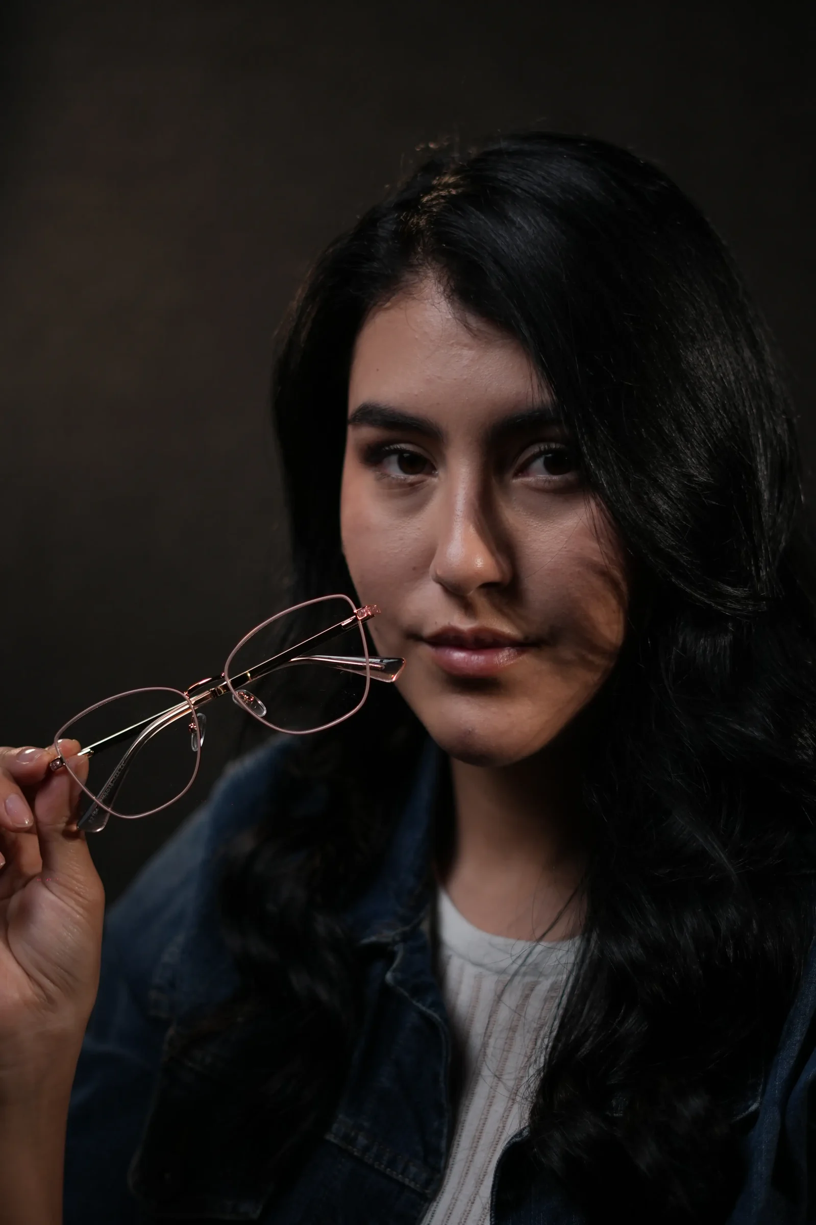 Monturas de gafas para mujer ojo de gato oro rosa