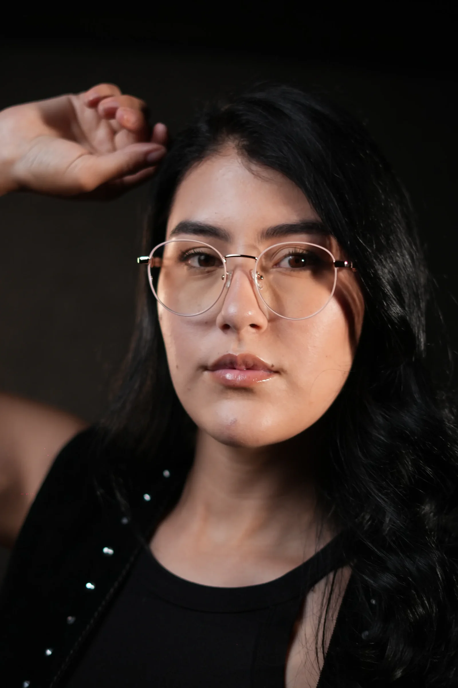 Monturas de gafas redondas mujer oro rosa