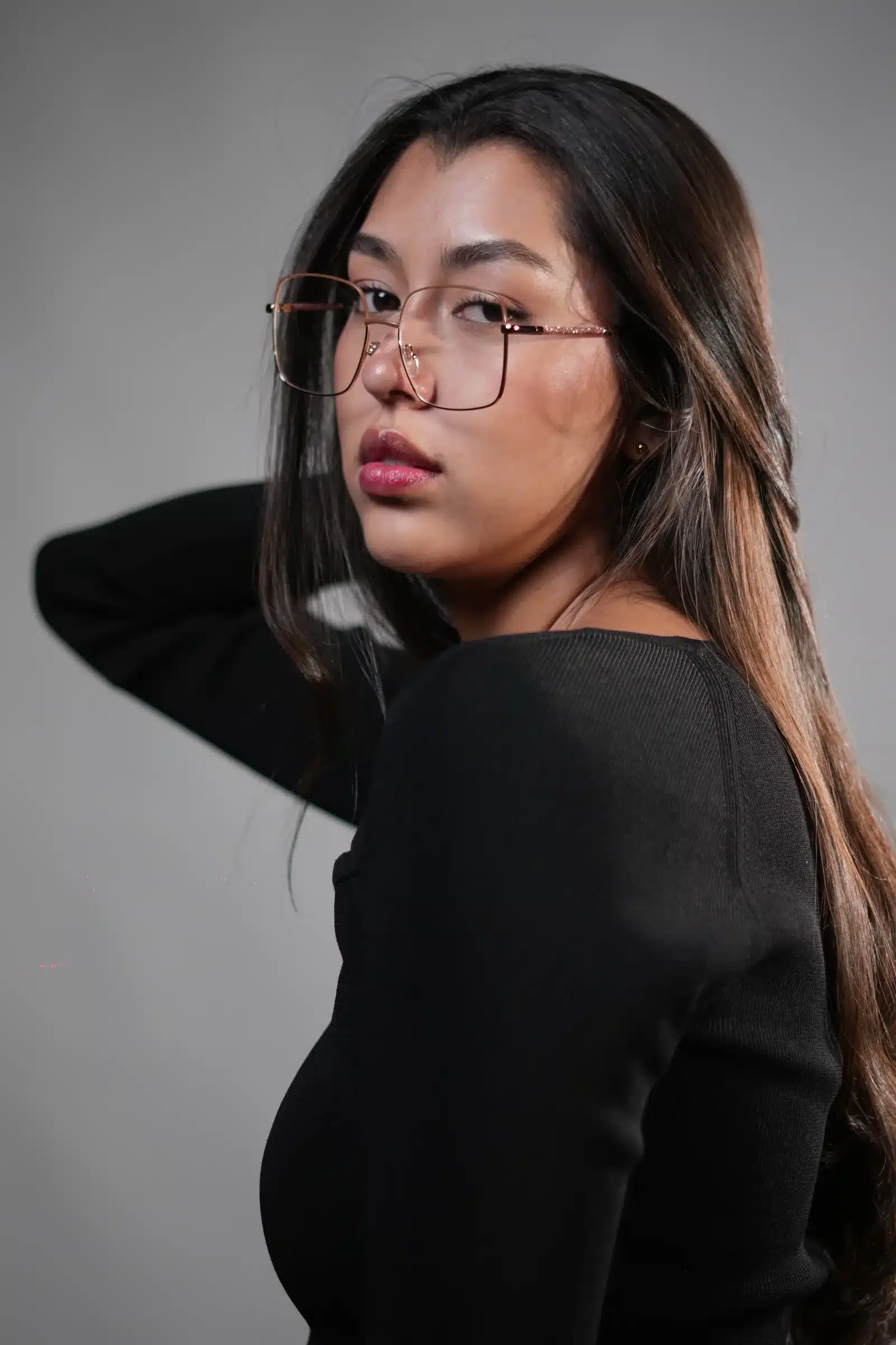 Monturas de lentes para mujer modernas cuadradas oro rosa estilo elegante